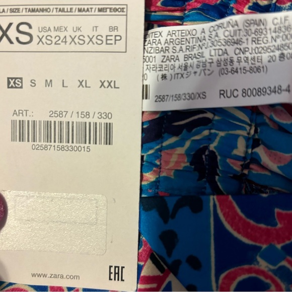 Zara Pants Satin Effect Boho Wide Leg Floral Print Pants Women’s Size XS - Picture 15 of 16